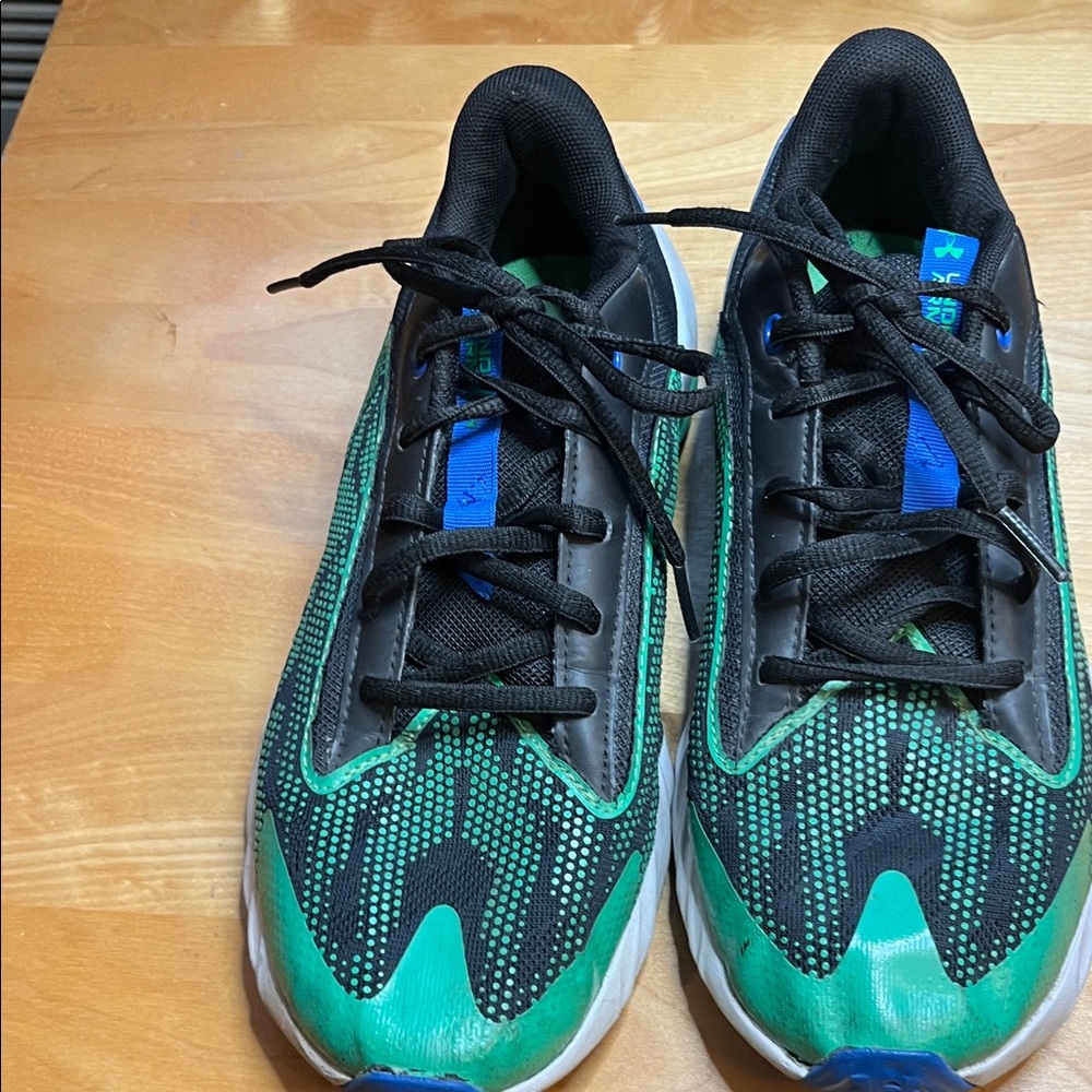 Under Armour Black, Green & Blue Athletic Sneakers